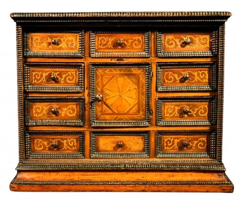 Inlaid coin cabinet  - Italian Renaissance,  late of the 16th century